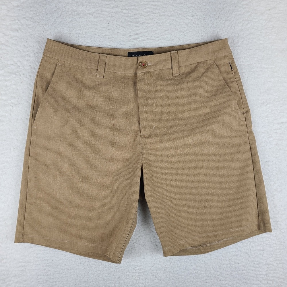 Random Golf Club Shorts Mens 34 Khaki Tan Brown 8" Hybrid Chino‎ Performance